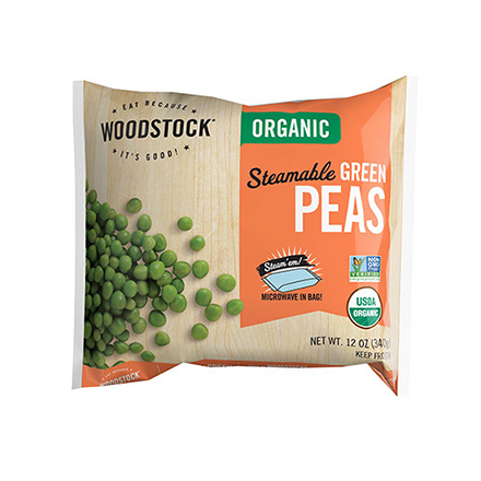 Organic Green Peas, Steamable