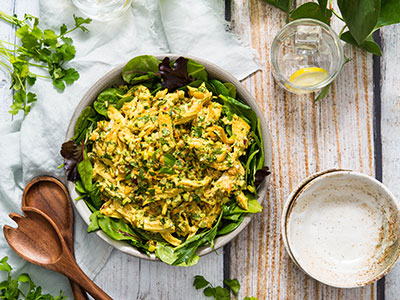 curried chicken salad in bowl