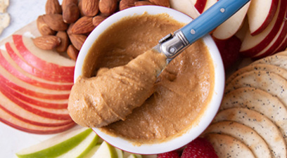 Sliced apples with nut butter